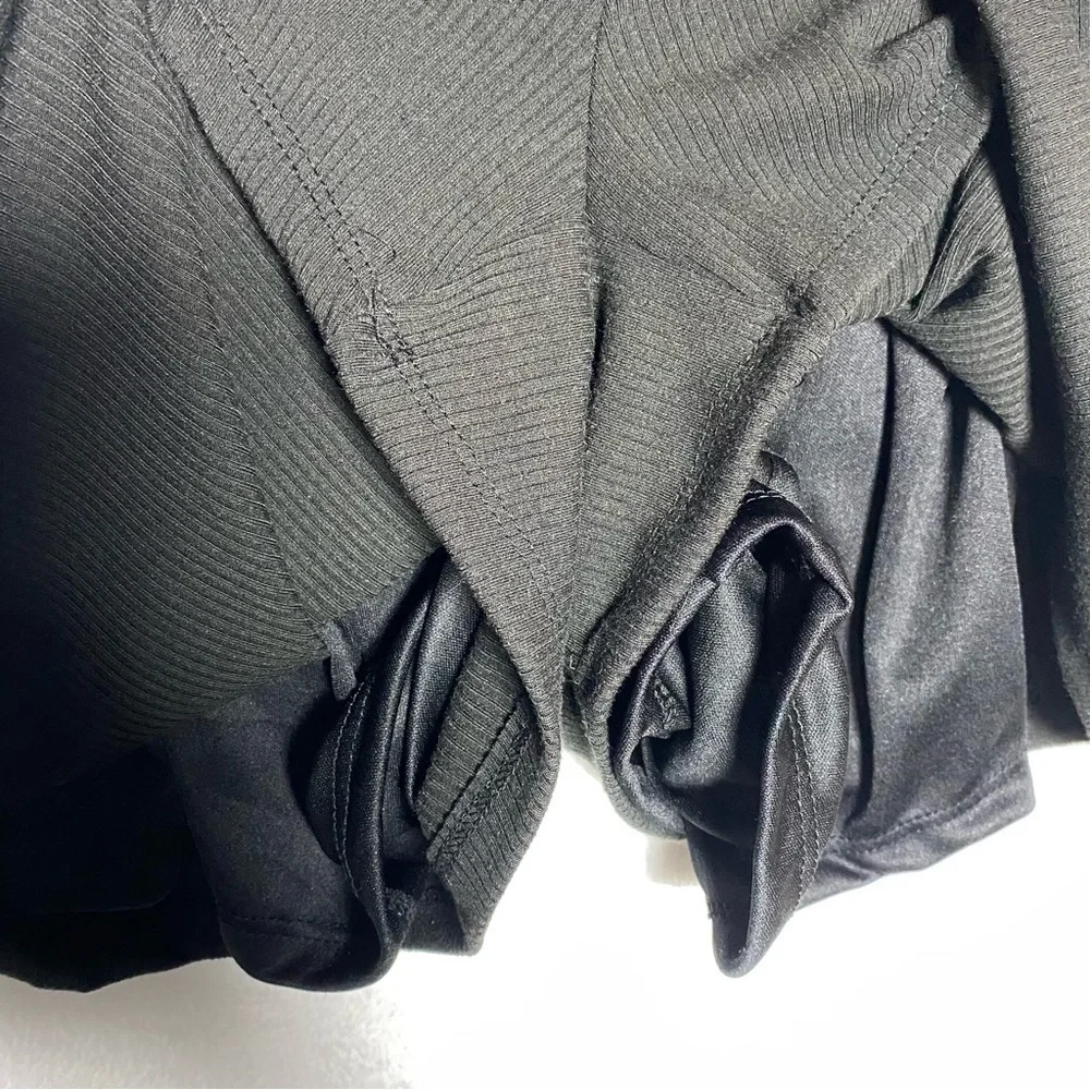 NWT Lulus Chill Vacay Black Ribbed Halter Lounge Romper Size XL - Picture 7 of 11